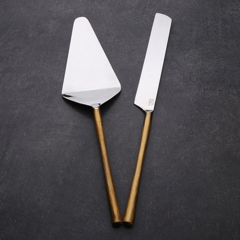 CAMELLIA CAKE SERVER 2 PC. SET - INOX Artisans