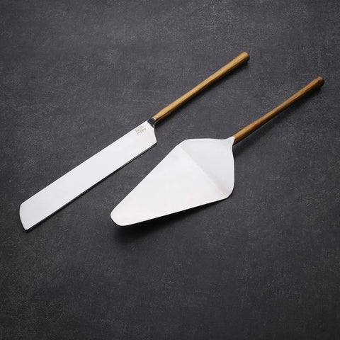 CAMELLIA CAKE SERVER 2 PC. SET - INOX Artisans