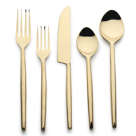 Lori Cinnamon Bronze PVD 5 Pc. Flatware Set - INOX Artisans