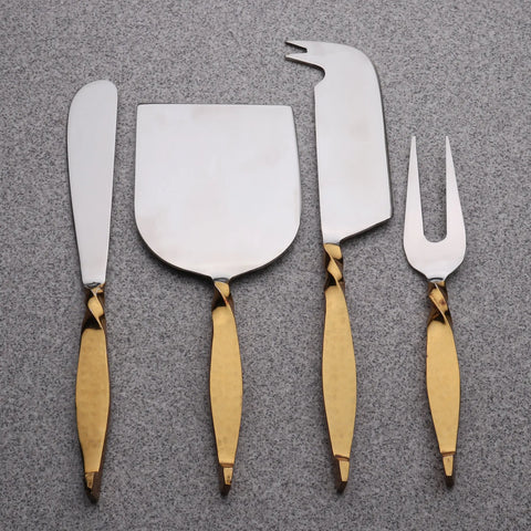 TWISTED URBAN GOLD CHEESE KNIFE 4 PC. SET - INOX Artisans