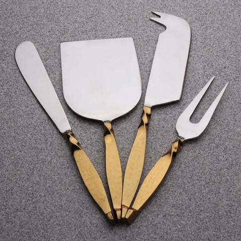 TWISTED URBAN GOLD CHEESE KNIFE 4 PC. SET - INOX Artisans
