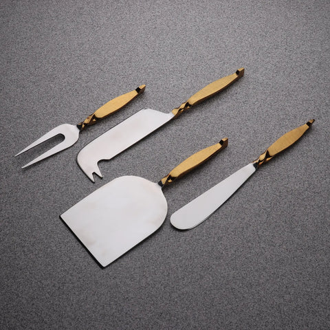 TWISTED URBAN GOLD CHEESE KNIFE 4 PC. SET - INOX Artisans