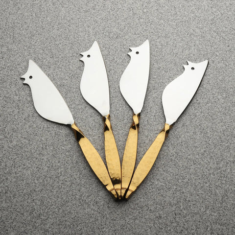 TWISTED URBAN RATONCITO CHEESE SPREADER/KNIFE 4 PC. SET - INOX Artisans