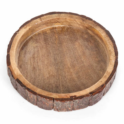 Bois Set of 3 Wood Bark Nut Bowls - INOX Artisans