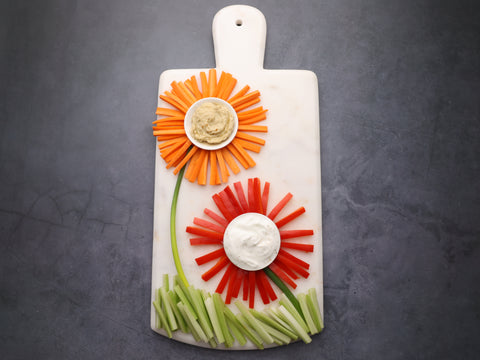 Carrot Veggie Flowers and Dip Platter