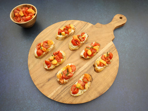 Peach Tomato Bruschetta