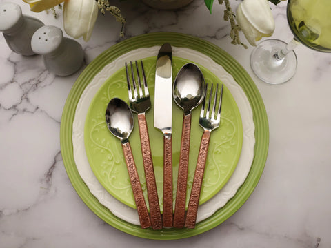 Everyday-Luxury-Artisan-Crafted-Copper-Flatware INOX Artisans