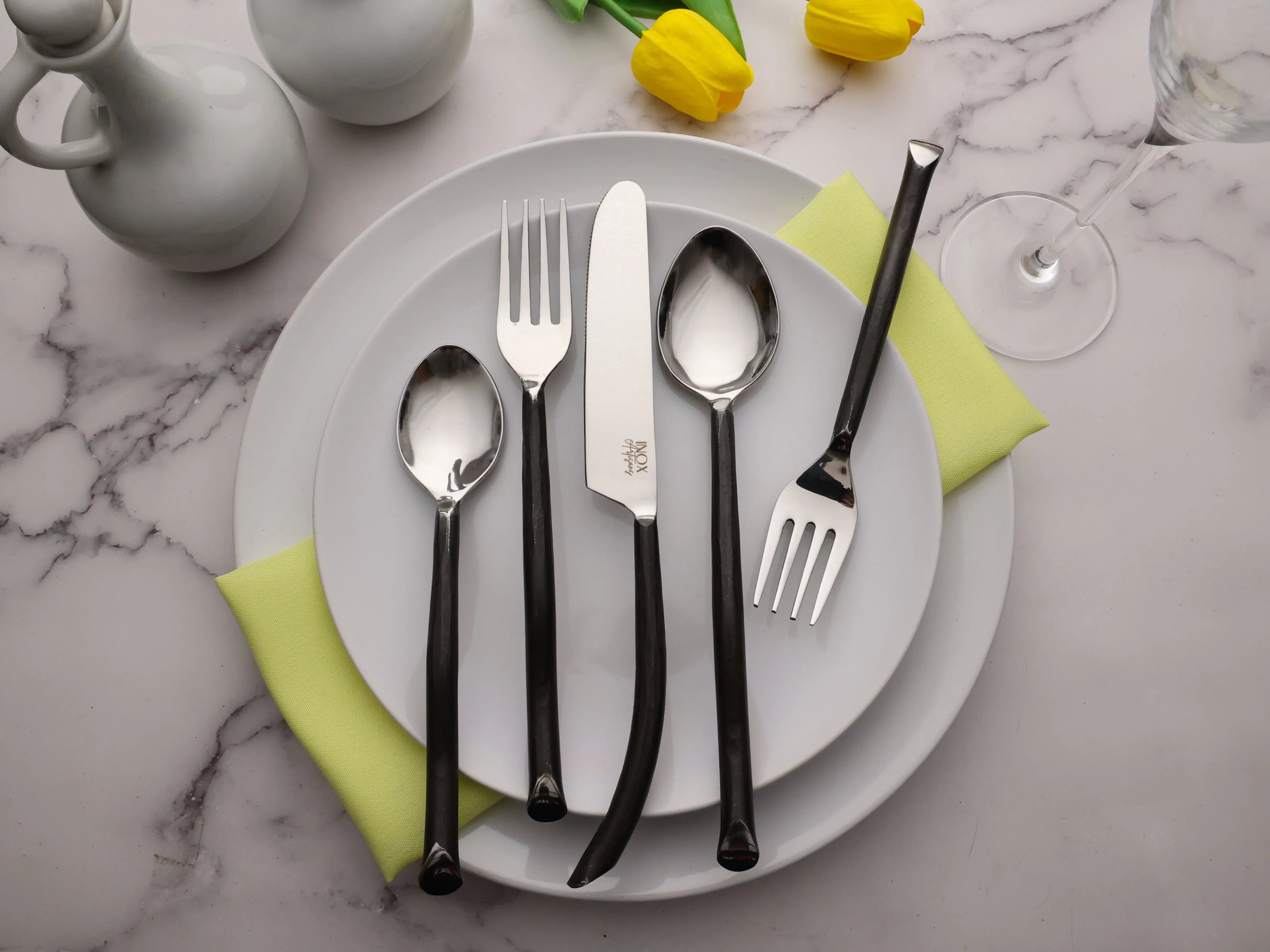 Set Inox The Bold and Beautiful: New Black Flatware Sets - INOX Artisans