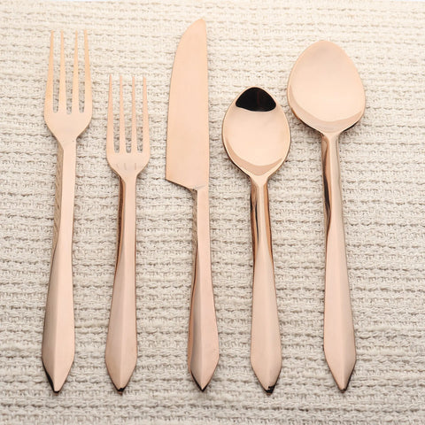 Estique Bronze PVD 5 Pcs. Flatware Set INOX Artisans