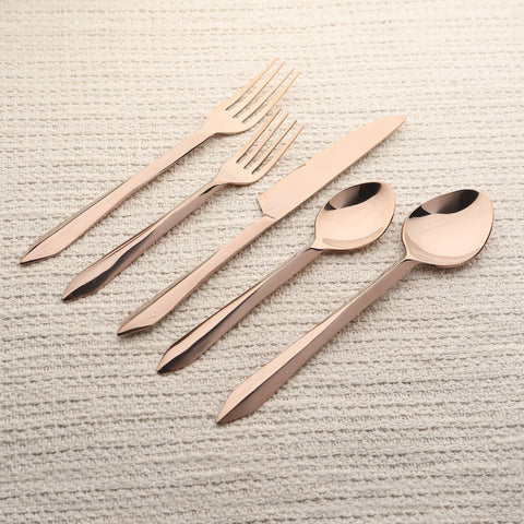 Estique Bronze PVD 5 Pcs. Flatware Set INOX Artisans