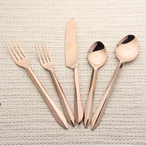 Estique Bronze PVD 5 Pcs. Flatware Set INOX Artisans