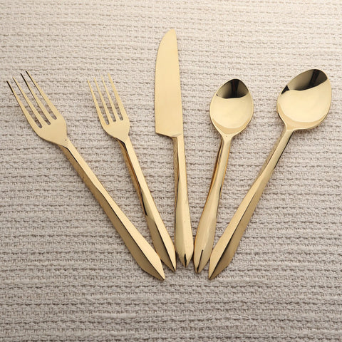 Estique Bronze PVD 5 Pcs. Flatware Set INOX Artisans