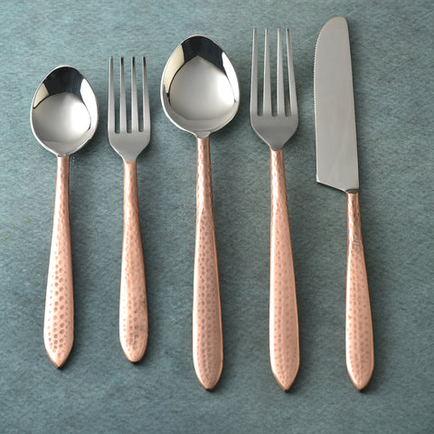 Crimson Hammered Flatware, 5- Pc. Place Setting