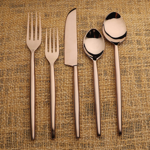 Lori Cinnamon Bronze PVD 5 Pc. Flatware Set - INOX Artisans