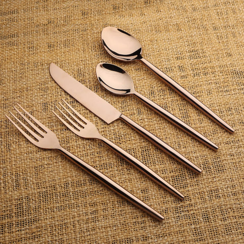 Lori Cinnamon Bronze PVD 5 Pc. Flatware Set - INOX Artisans