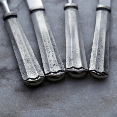Silver Antique Maharaja Cheese Spreader & Fork 4 Pc. Set