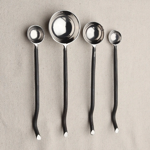 Twig Black Measuring Spoons Set - INOX Artisans