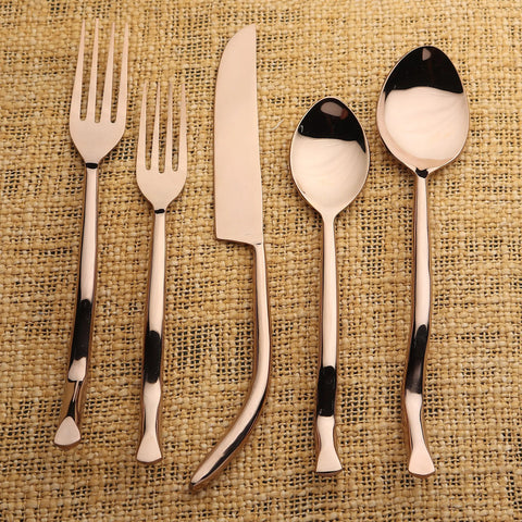 Twig Cinnamon Bronze PVD 5 Pc. Flatware Set - INOX Artisans