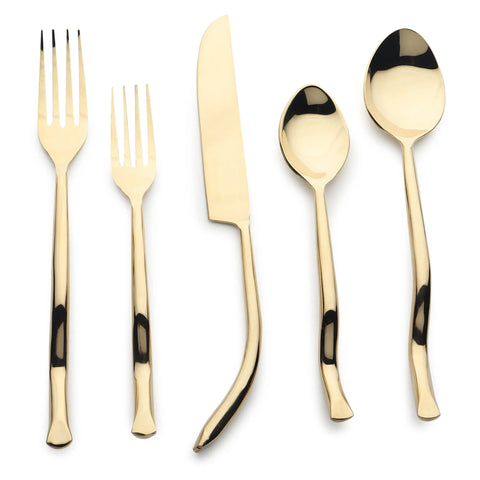 Twig Cinnamon Bronze PVD 5 Pc. Flatware Set - INOX Artisans