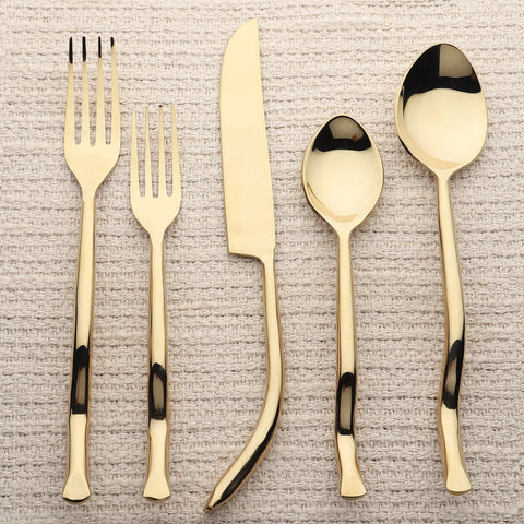 Twig Cinnamon Bronze PVD 5 Pc. Flatware Set - INOX Artisans