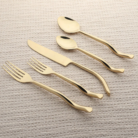 Twig Cinnamon Bronze PVD 5 Pc. Flatware Set - INOX Artisans