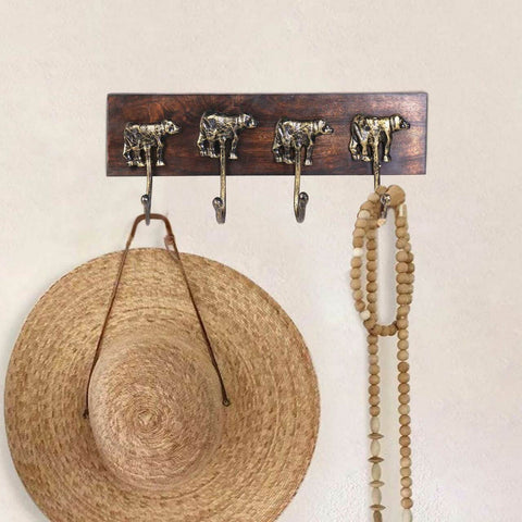 English country style cast metal boar head wall mounted hat coat hook