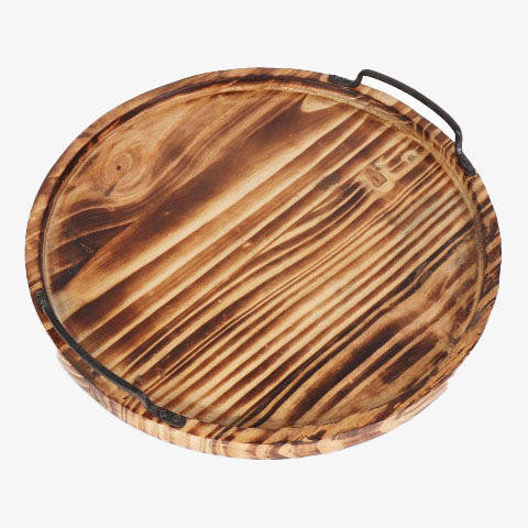 Aria Scorched Wood Serving Tray with Handles