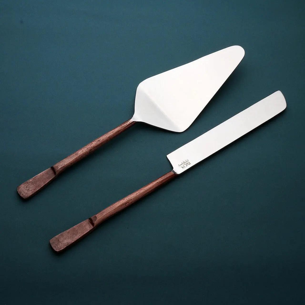 Stainless Steel Cake Slice Server - Leaf Pattern, Silver/Black, Gadget Gift For Kids & Adults