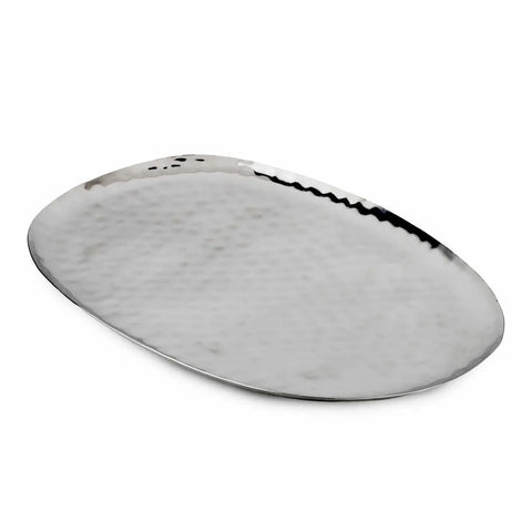 Full Polished Stainless Steel 18"X11" Oval Service Tray