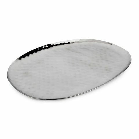 Full Polished Stainless Steel 18"X11" Oval Service Tray