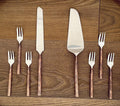 Copper Antique 8 Pc. Cake Server and Pastry Forks Set